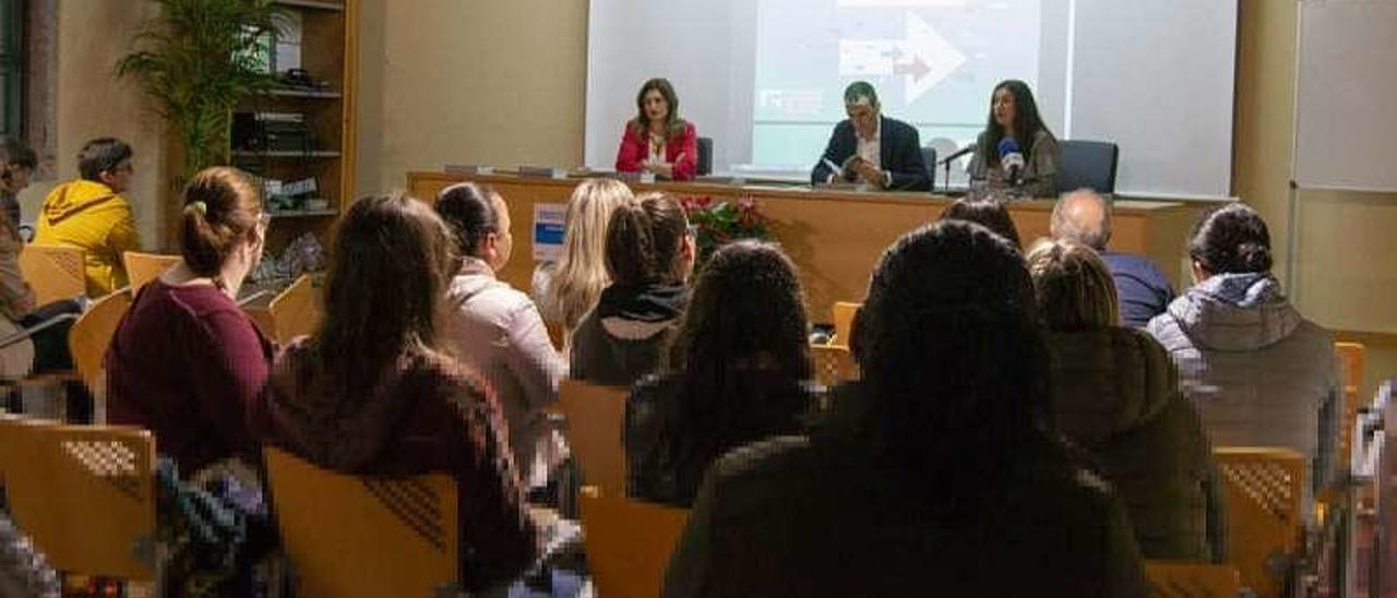 Varias personas ante un stand del Plan Revitaliza en Tomiño. // D.B.M.