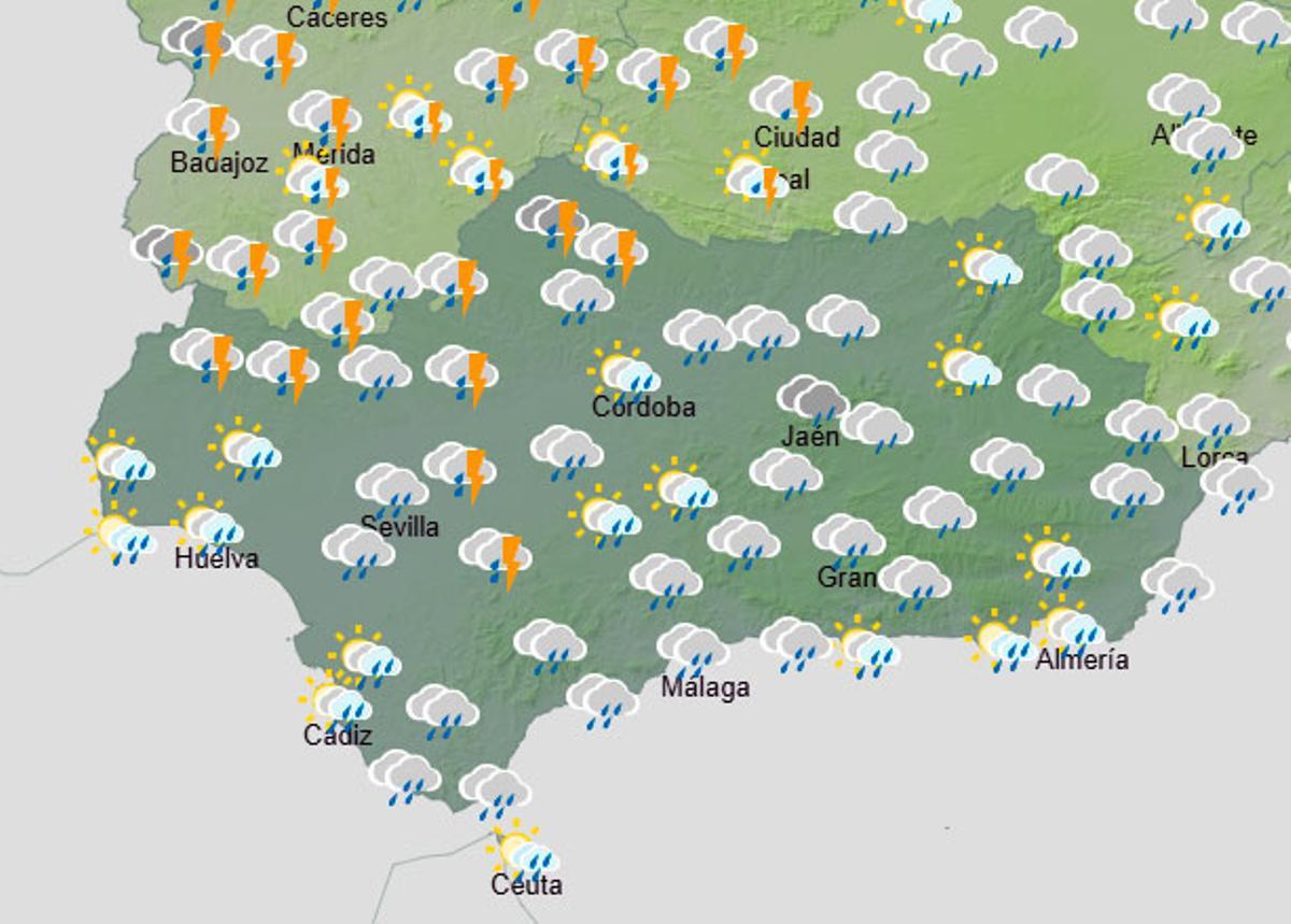 Previsión el sábado en Andalucía.