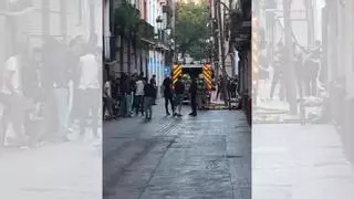 Incendio en un edificio reokupado de la calle Pignatelli en Zaragoza