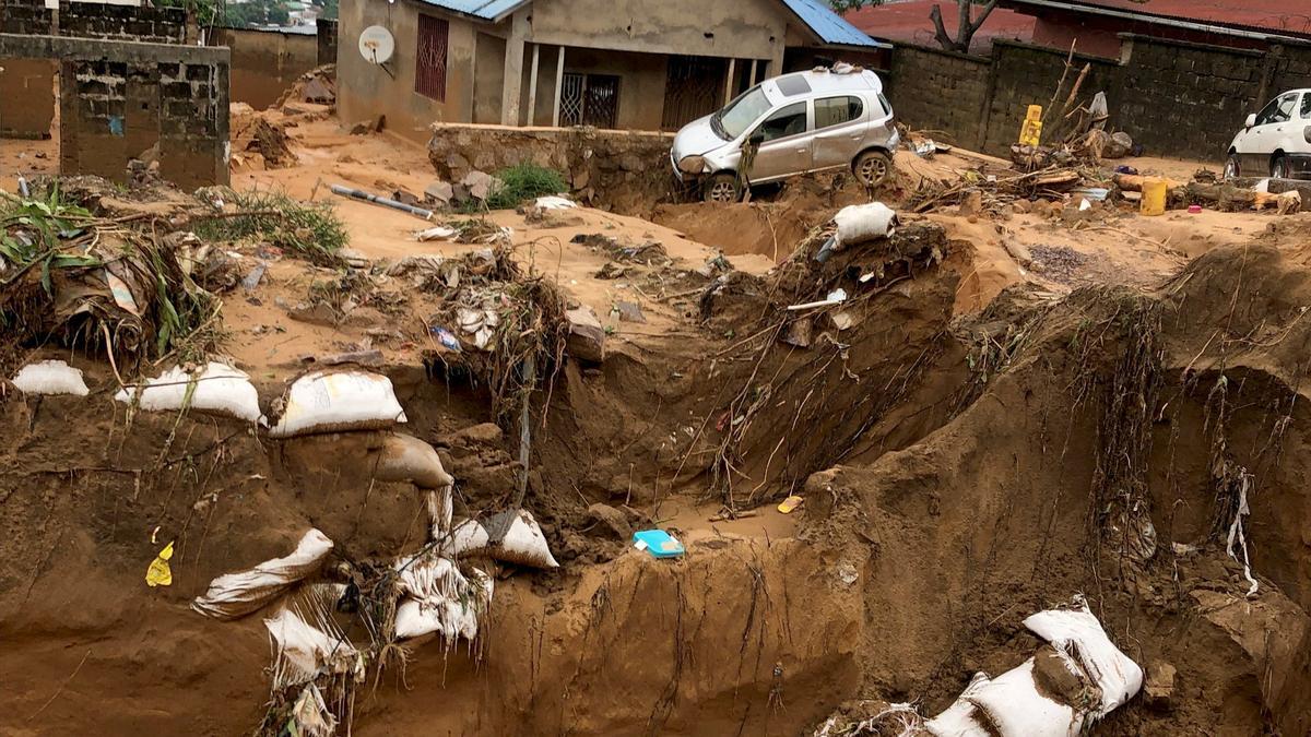 Inundaciones y corrimientos de tierra en Kinshasa.