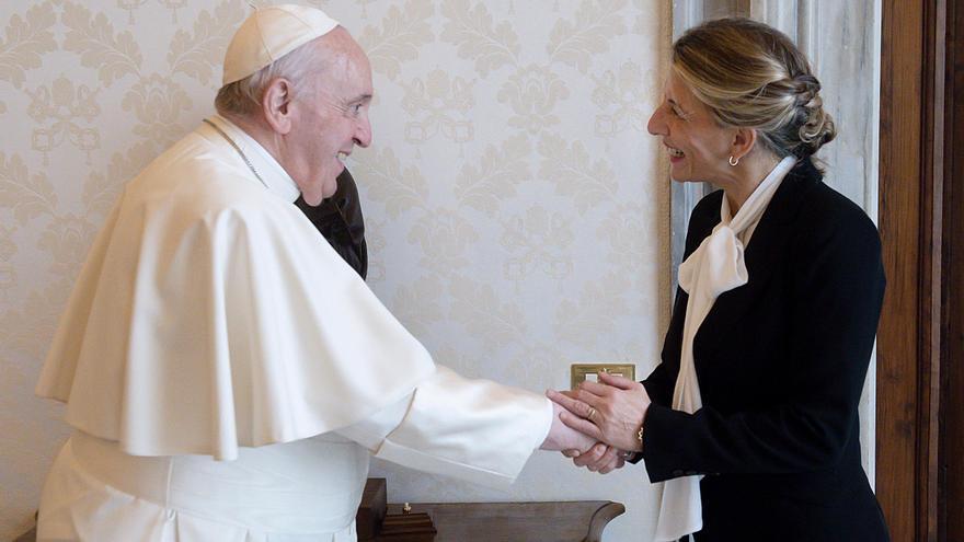 Yolanda Díaz visita al Papa Francisco en El Vaticano