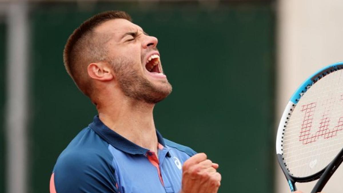 El tenista Borna Coric, celebrando una victoria