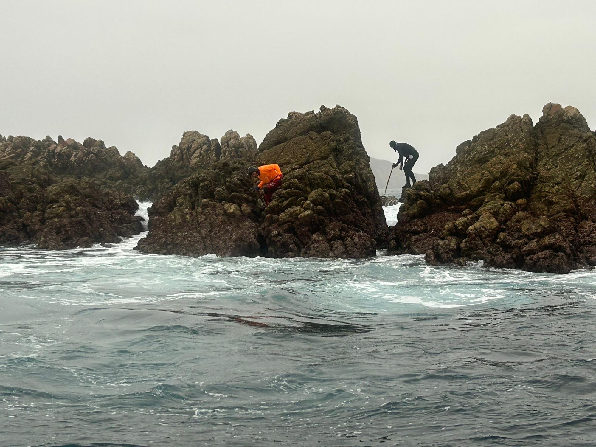 EN IMÁGENES: Así luchan los mariscadores de Luanco por cada kilo de percebe en el cabo Peñas