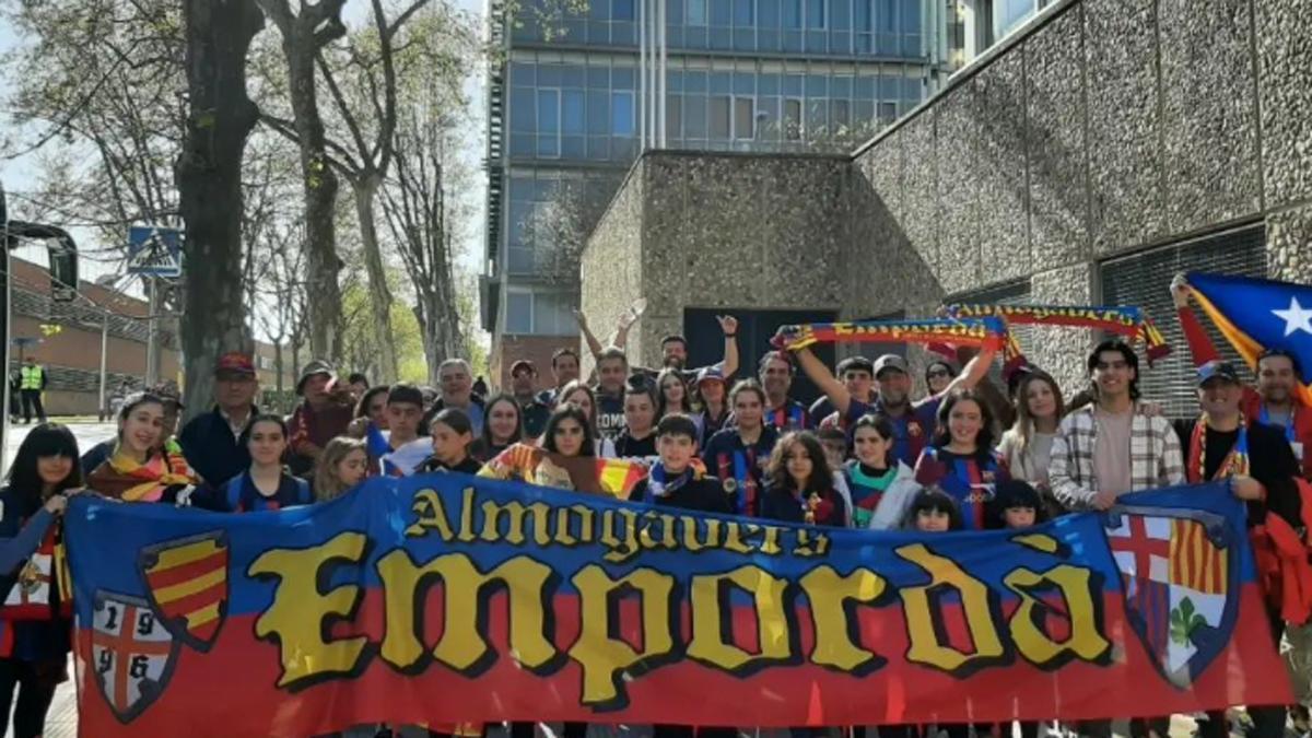 La PB Almogàvers Empordà también acudió al coliseo azulgrana para alentar a las jugadoras de Jonatan Giráldez