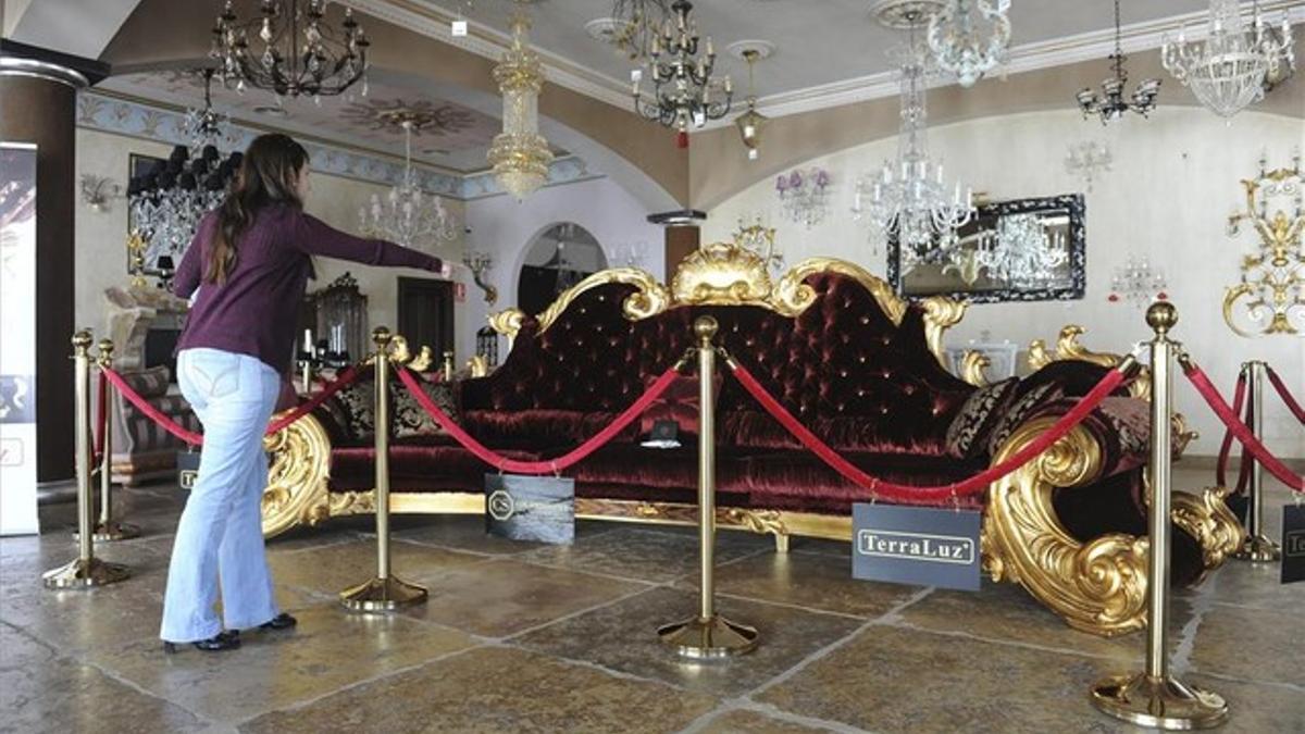 Imagen del sofá de Michael Jackson para su última gira, 'This is It', que se verá en Marbella.