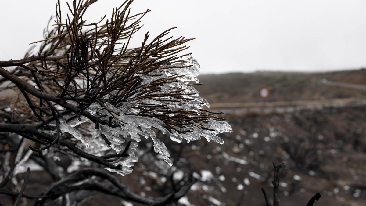 La dana trae la primera nevada en el Teide en 2024