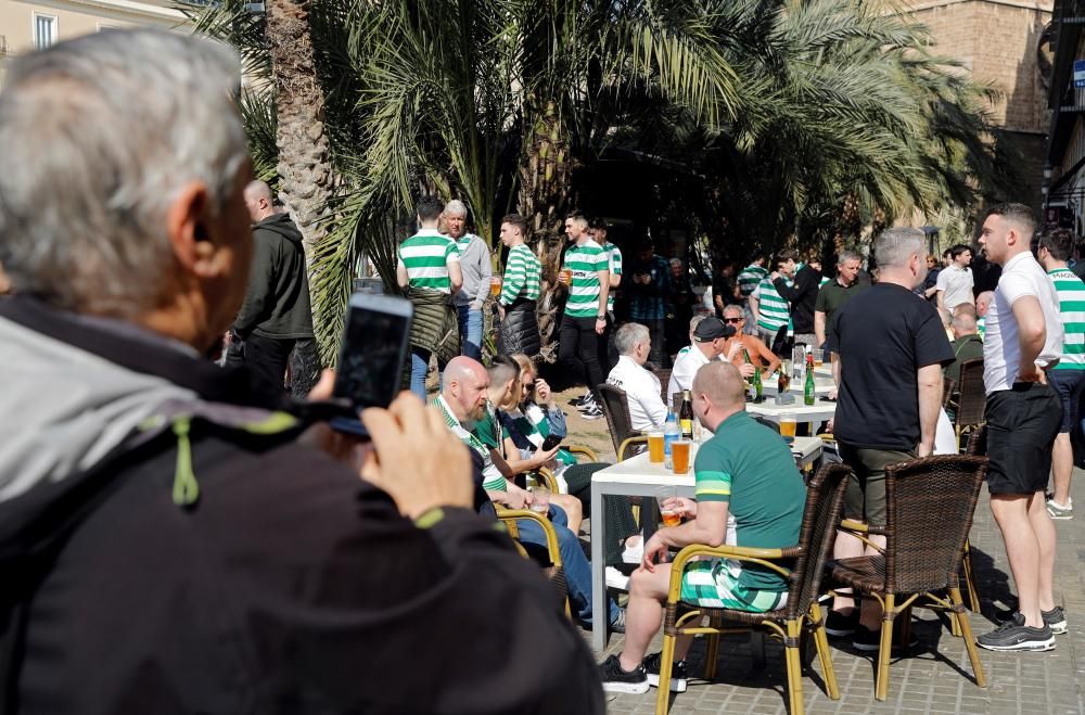 Los aficionados del Celtic invaden València