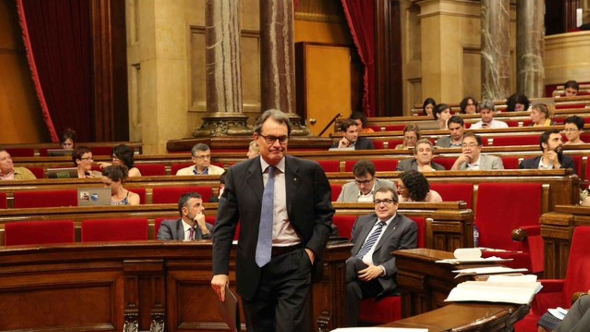 Artur Mas, ayer, en el Parlament.