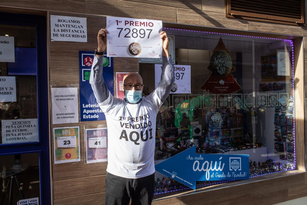 Celebración del premio Gordo, en Zamora, en plena pandemia.