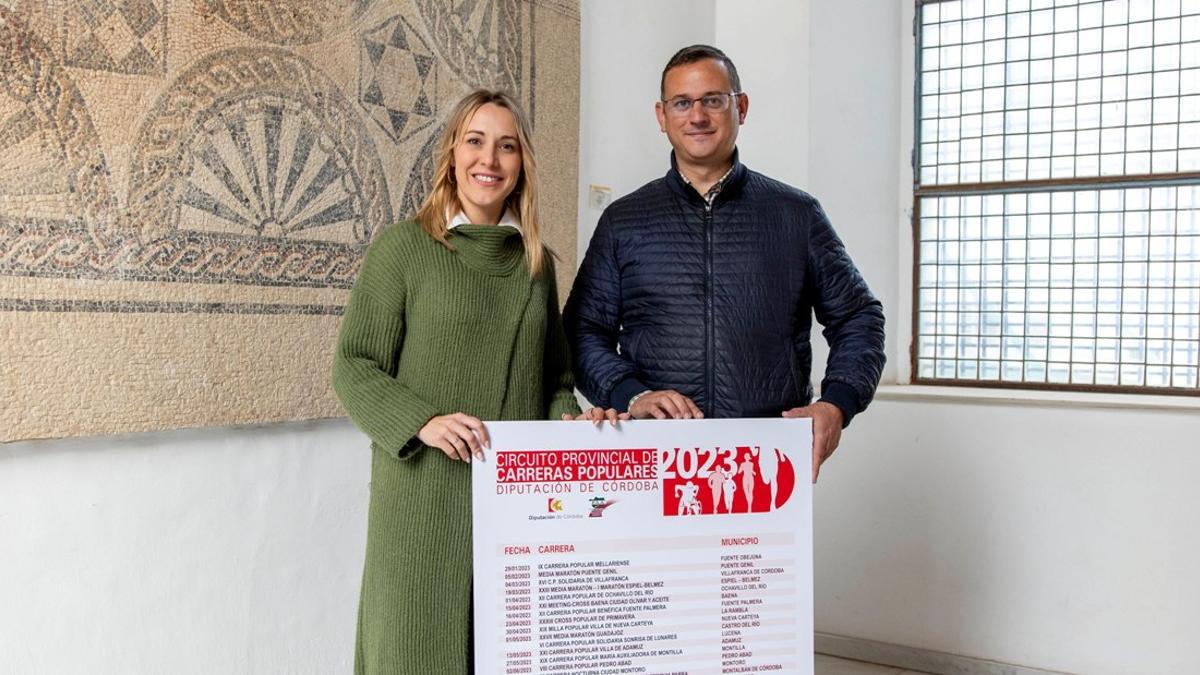 Ana Blasco y Francisco Cardador, en la presentación del circuito provincial de carreras populares