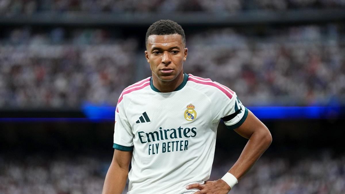 Kylian Mbappé, en un partido del Real Madrid de esta temporada
