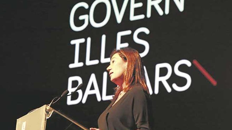 La presidenta Francina Armengol, ayer por la tarde en un acto en el Palacio de Congresos.