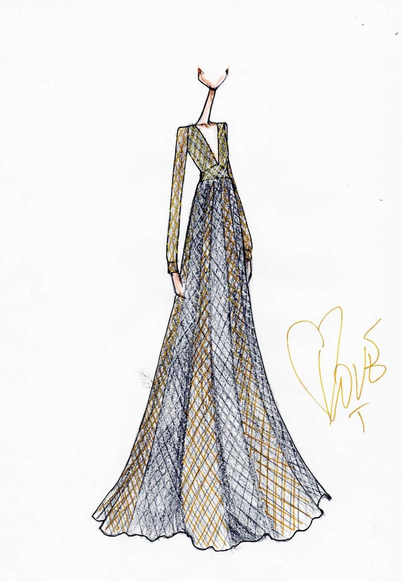 Boceto del vestido de Teresa Helbig que lucirá Amaia en Eurovisión
