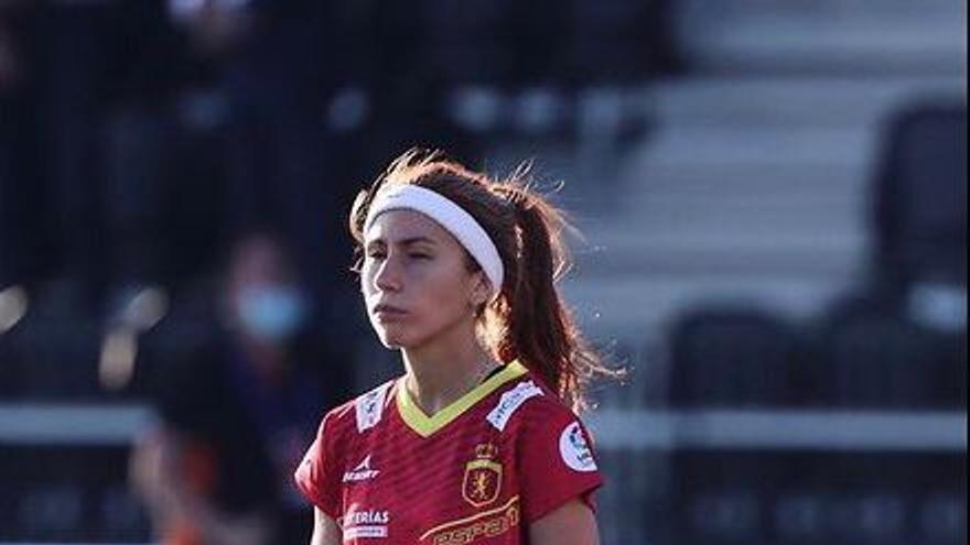 Begoña García, durante un partido con la selección española