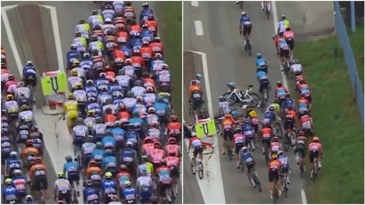 El momento en el que Pogacar evitó la caída en el Tour