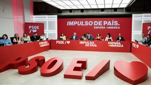 Vista general de una reunión de la Ejecutiva Federal del PSOE, presidida por Pedro Sánchez. 