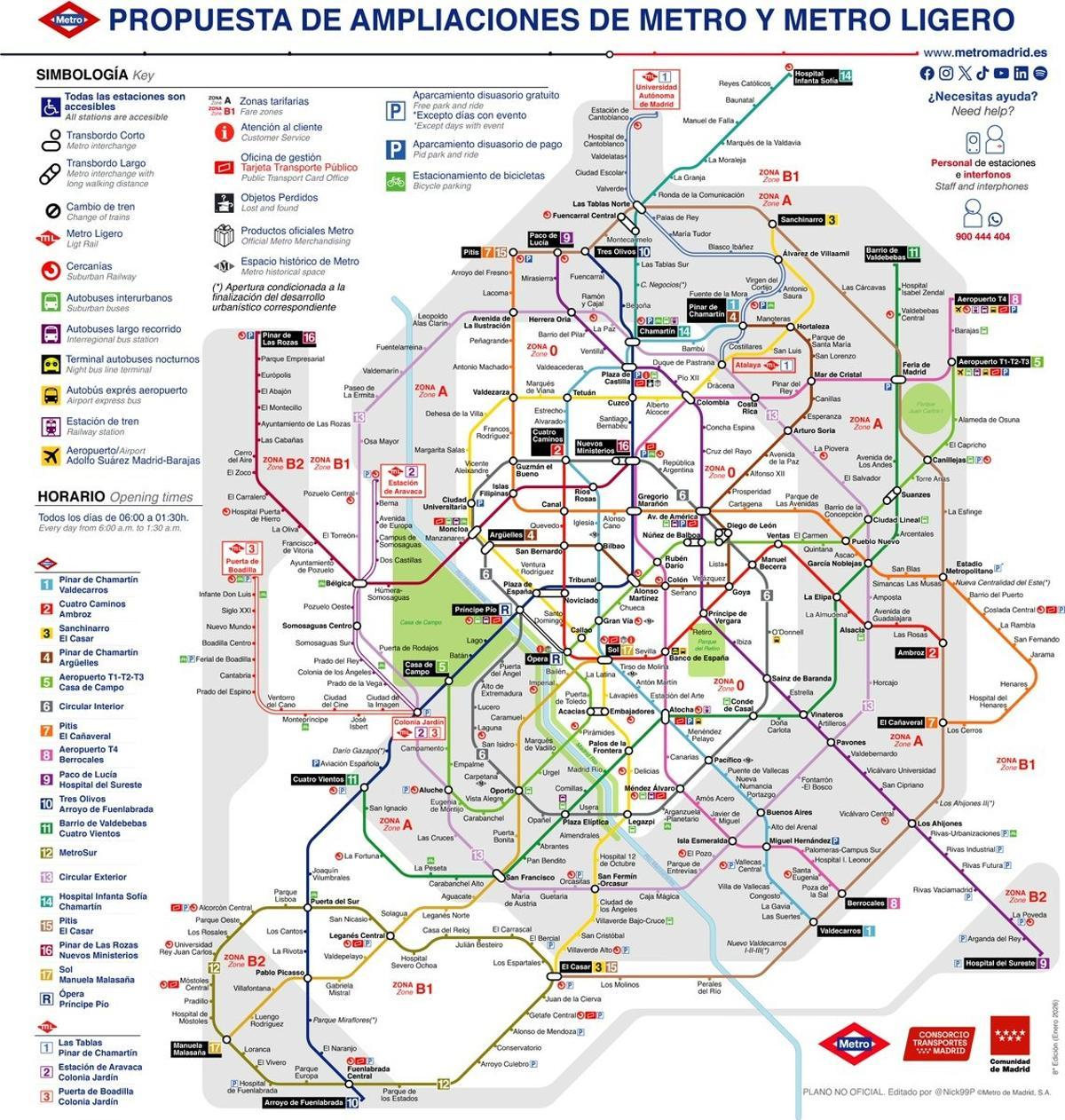 Así sería el Metro de Madrid si se ampliara "a lo grande": el mapa viral que imagina nuevas líneas para 2026.
