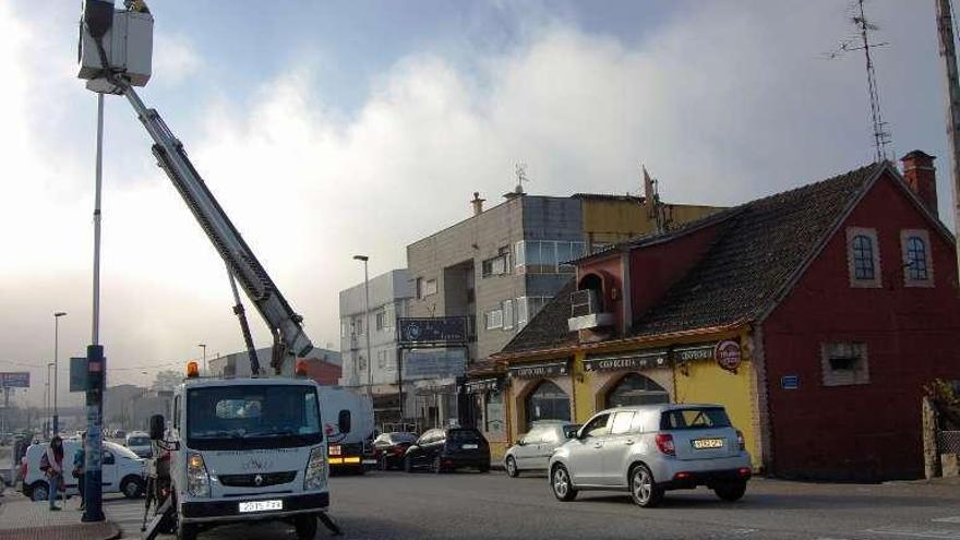 Trabajos en la Avda de Sanguiñeda, el martes.