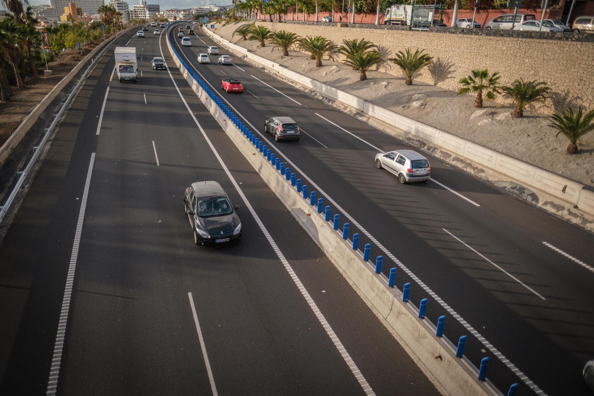 Fotos de la autopista del Sur desde el Siam Park. Proyecto Variante TF-1 Guaza-Fañabe