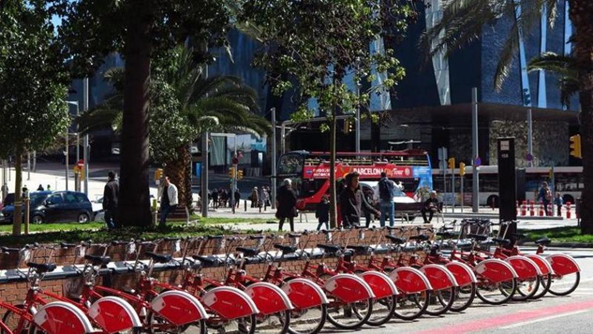 Estación del Bicing en el Fòrum