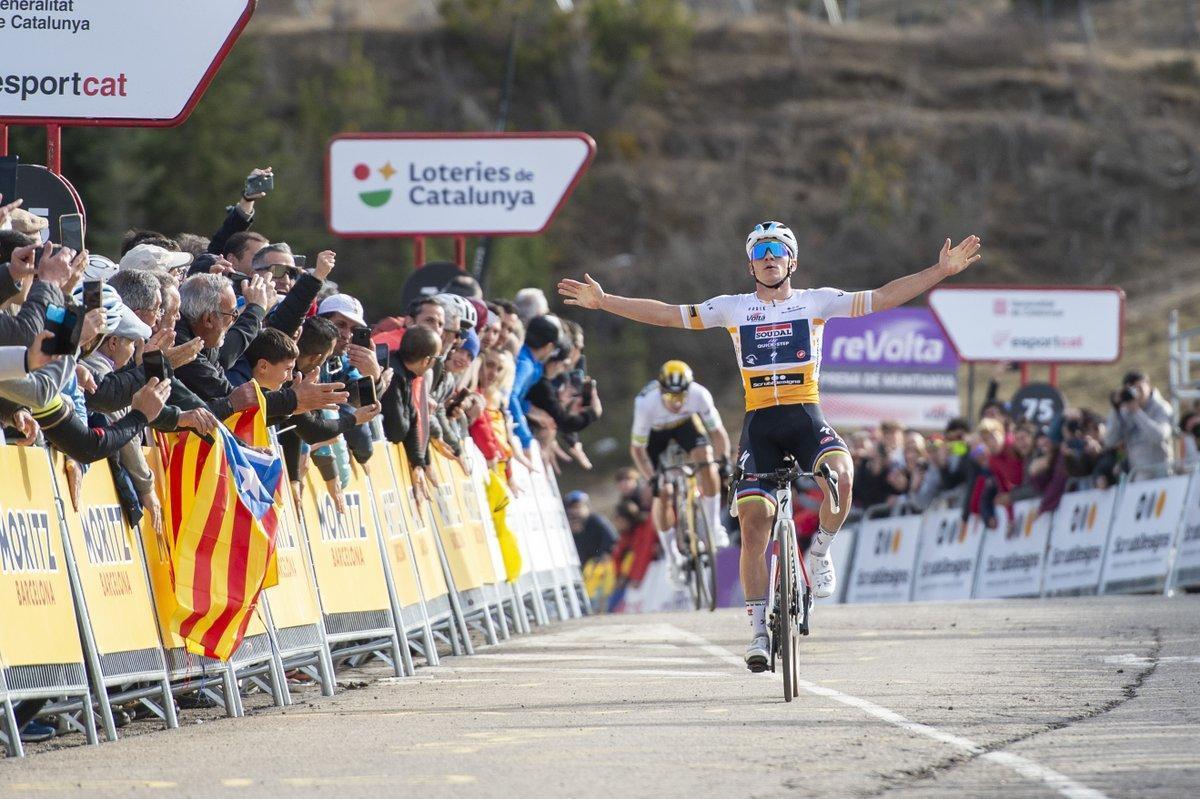 Remco Evenepoel, en su victoria en La Molina.