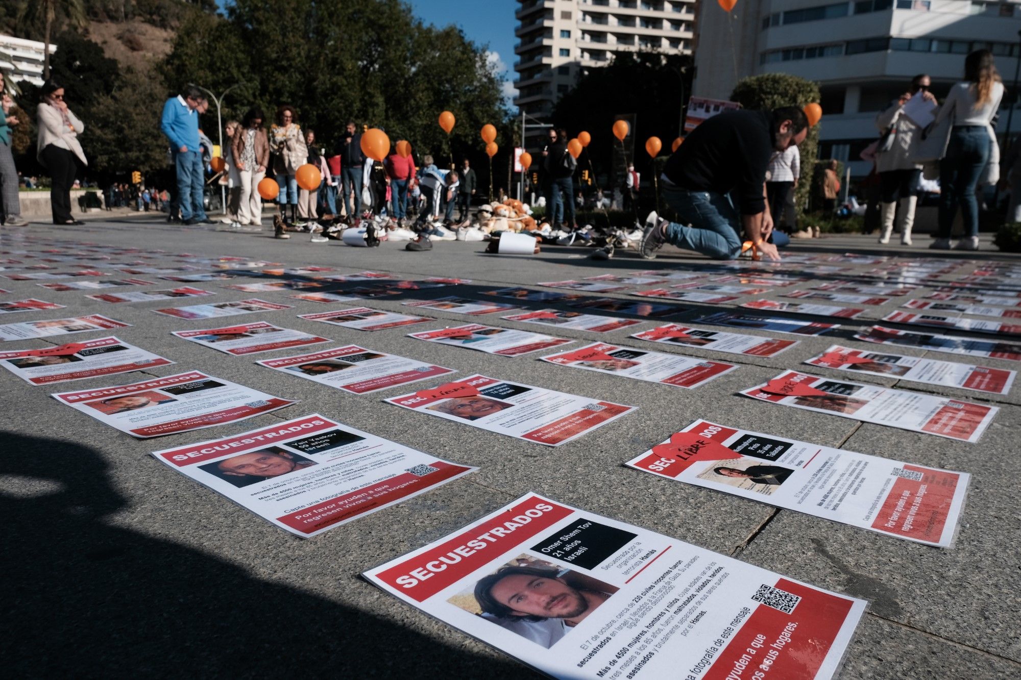 Manifestación de solidaridad con los rehenes secuestrados por Hamás