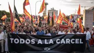 Más de mil personas piden la salida de Sánchez en una marcha convocada por Vox en Madrid