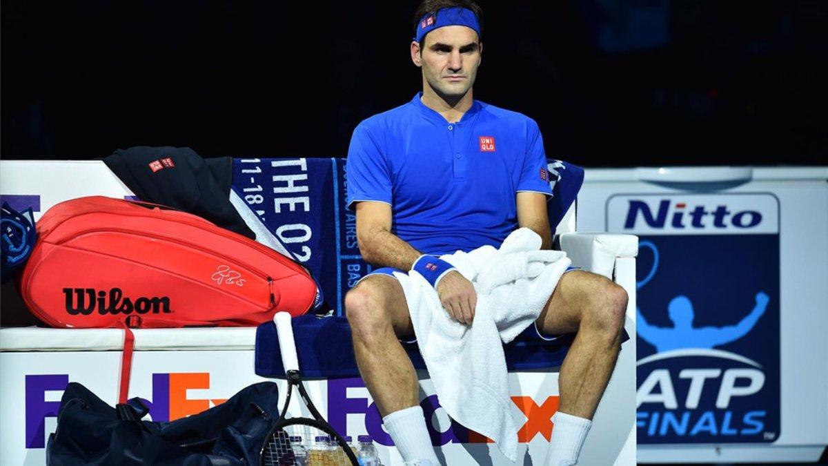 Federer, durante el partido ante Nishikori