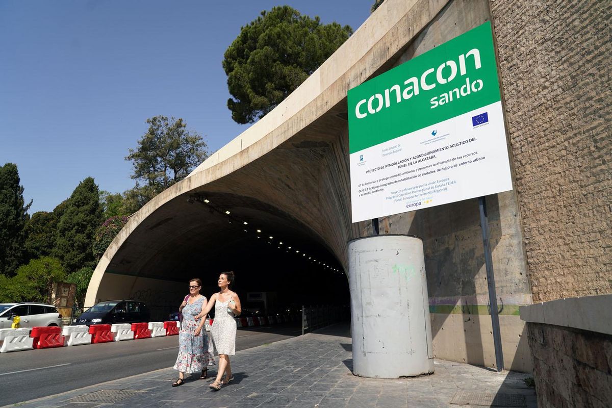 Inicio de las obras de insonorización del túnel de la Alcazaba