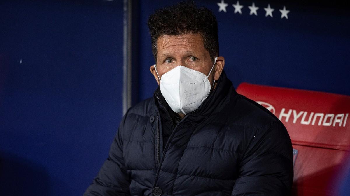 Simeone, durante el encuentro ante el Rayo Majadahonda