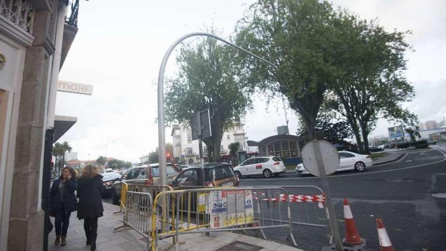 Zona de la plaza de Ourense que será regulada con cámaras de vigilancia.