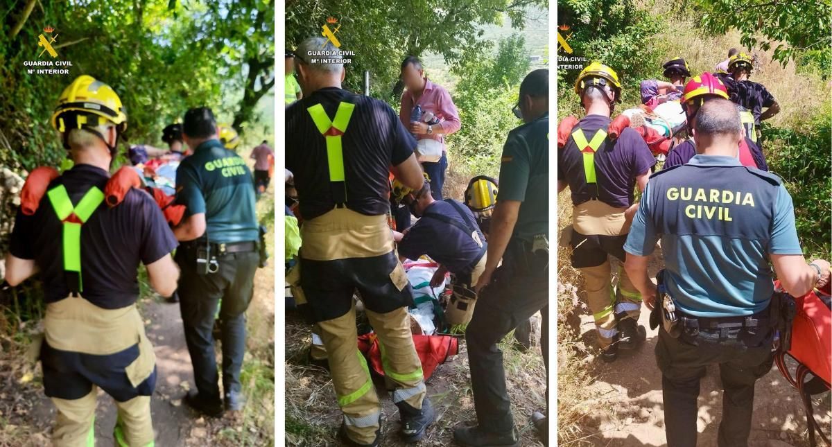 La Guardia Civil auxilia a una senderista accidentada en la ruta de Las Nogaledas, en Navaconcejo