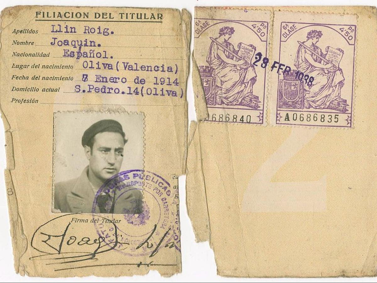 Documentación de Joaquín Llin Roig que se encontró en la urna de Septfonds.