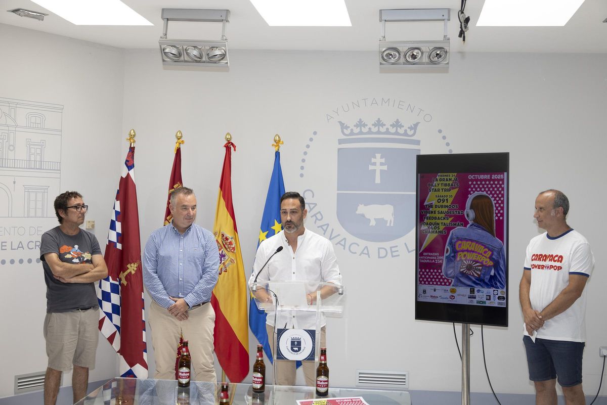 El concejal de Cultural, Joaquín Zaplana, durante la presentación de la programación del Caravaca Power Pop