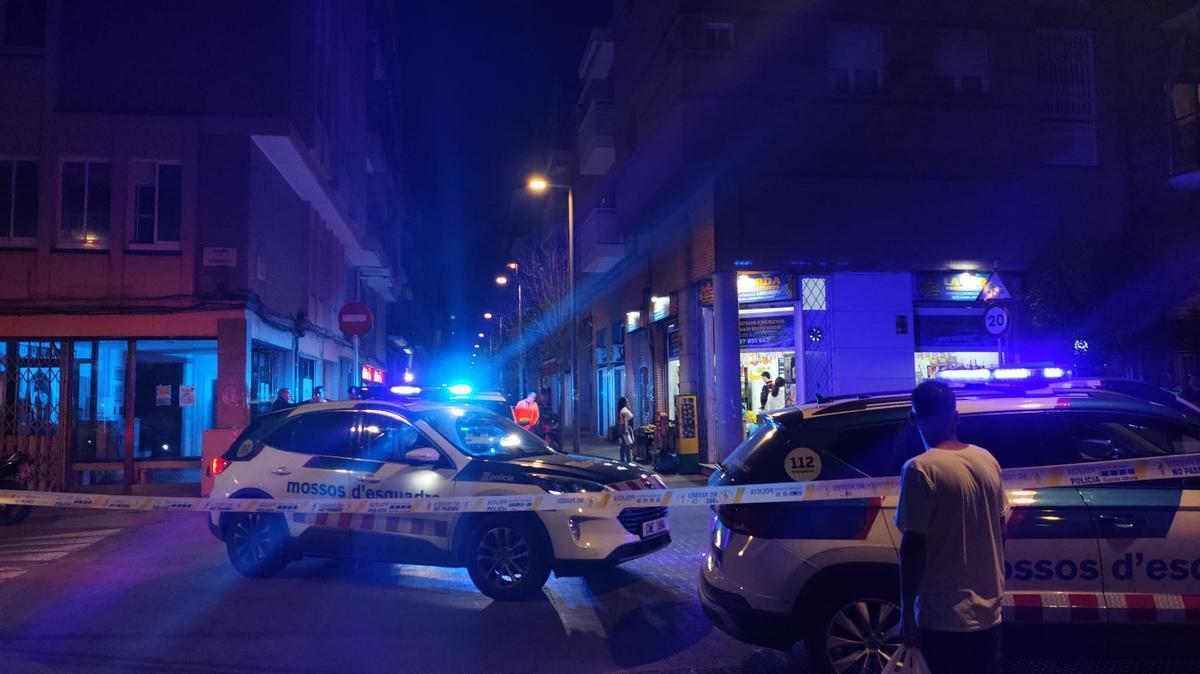 La zona del tiroteo en el barrio de Sants de Barcelona