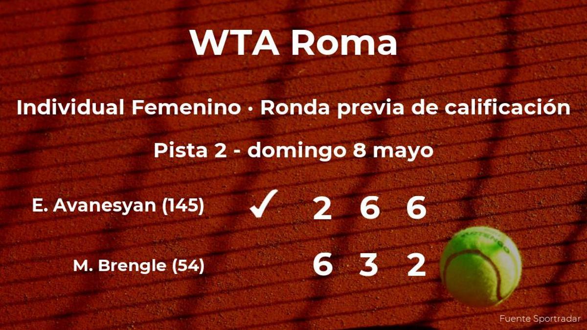 Elina Avanesyan pasa de ronda del torneo WTA 1000 de Roma