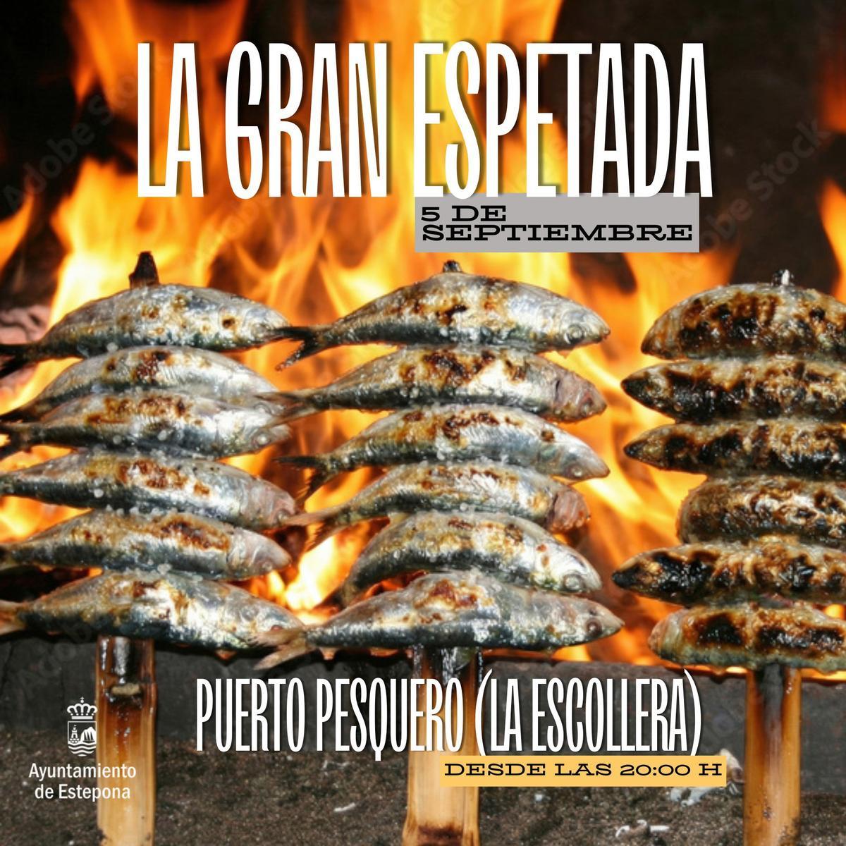 Cartel de 'La Gran Espetada' en Estepona.