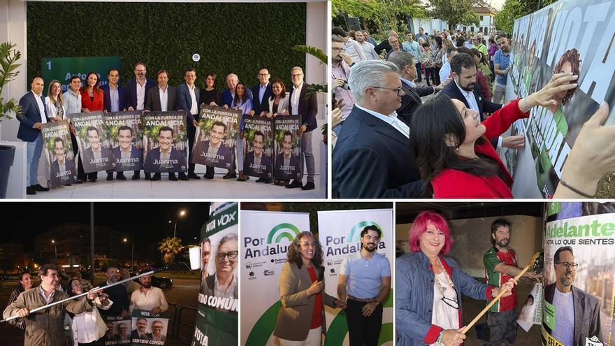Los partidos políticos arrancan la campaña del 17M en Córdoba: las imágenes de la simbólica pegada de carteles