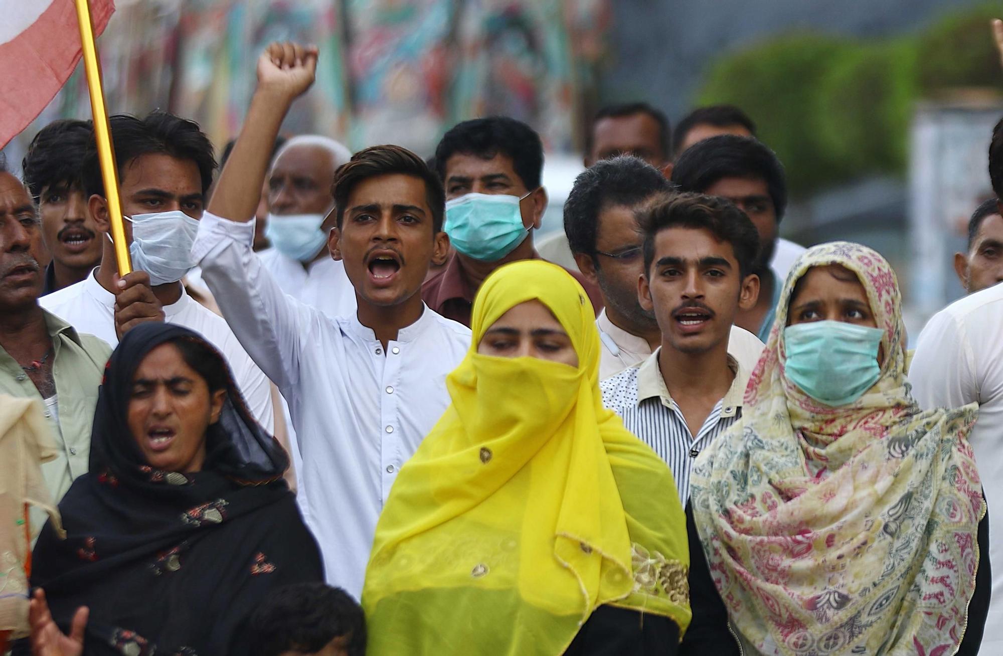 Protesta de refugiados en Kabul