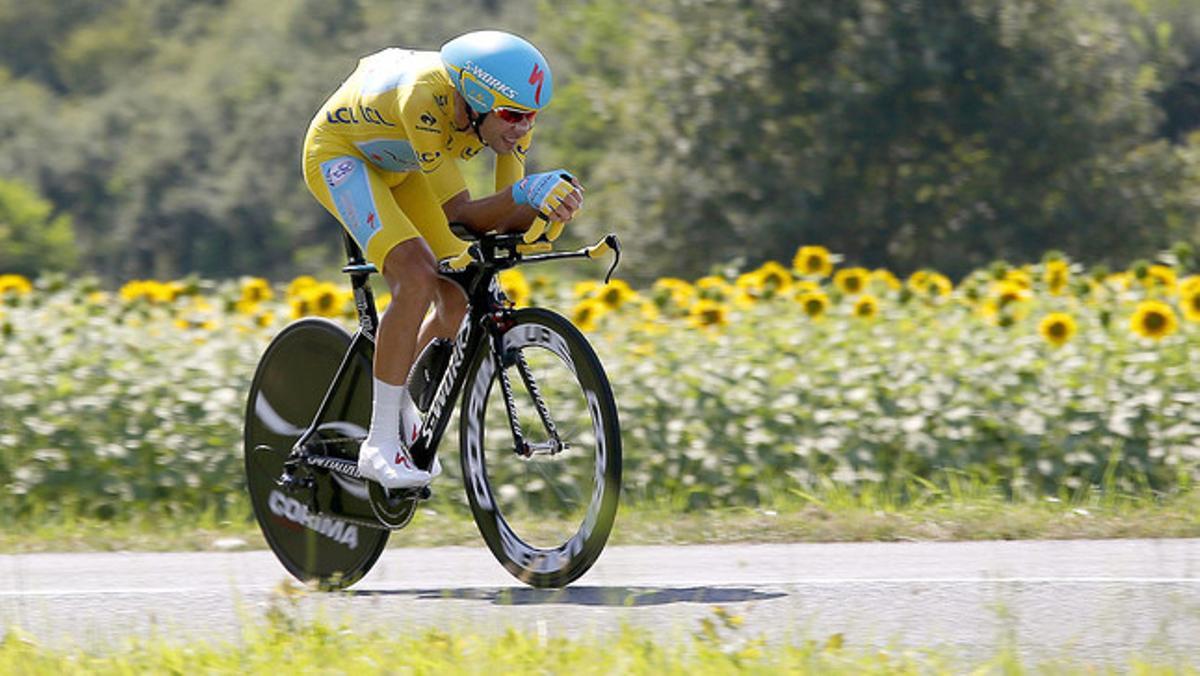 Vincenzo Nibali, durant la 20a etapa del Tour, la contrarellotge entre Bergerac i Périgueux.