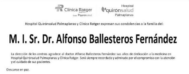 M. I. Sr. Dr. Alfonso Ballesteros Fernández