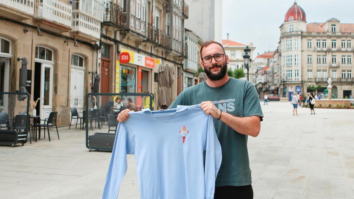 Camisetas del Celta del ourensano Aitor Diz en A Estrada
