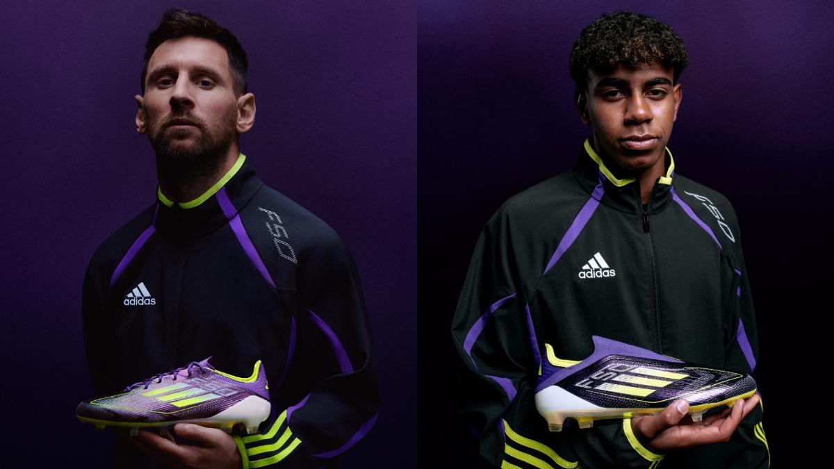 Leo Messi y Lamine Yamal con las nuevas botas de Adidas