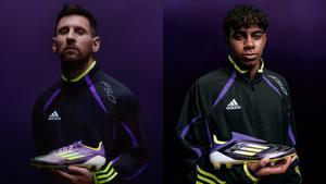 Leo Messi y Lamine Yamal con las nuevas botas de Adidas