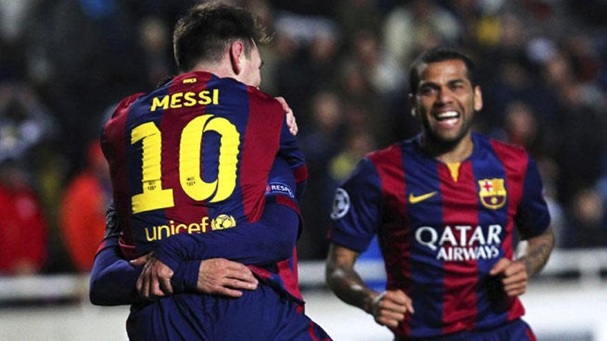 Messi celebra uno de sus goles.