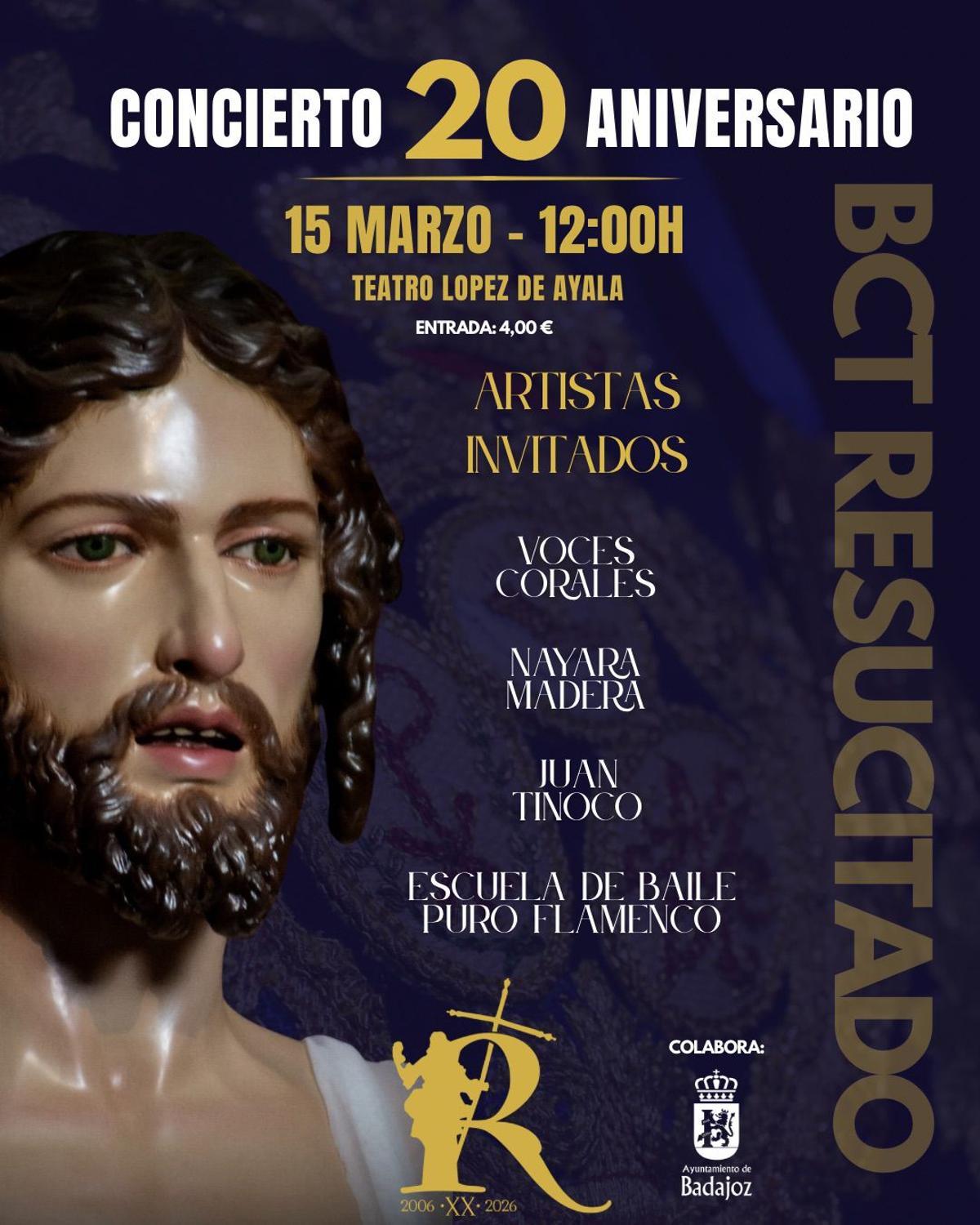 Cartel del concierto extraordinario por el vigésimo aniversario.