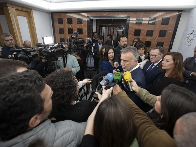 28.01.20. Las Palmas de  Gran Canaria. Cumbre sobre el transporte y la movilidad de los territorios extrapeninsulares. Presidencia del Gobierno de Canarias. Foto Quique Curbelo