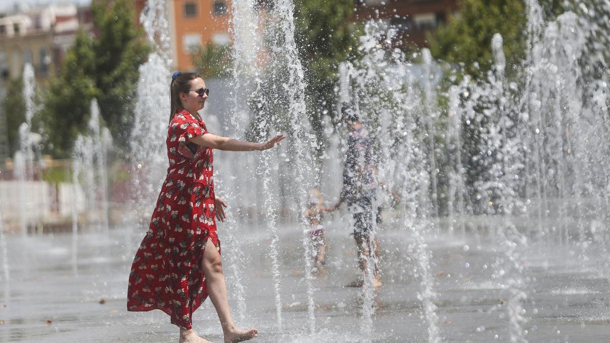 Las fuentes del Parc Central antes de su clausura