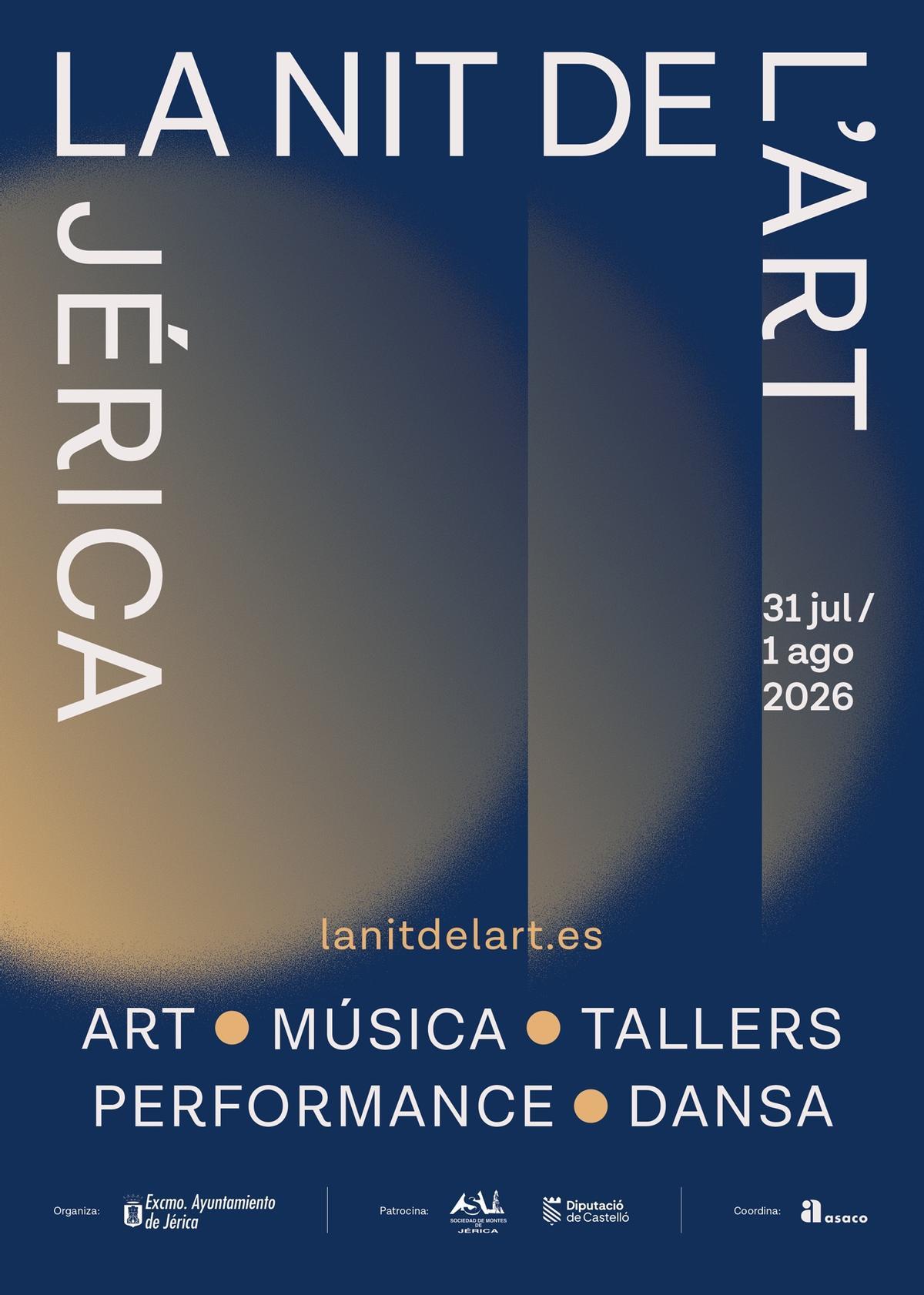 Cartel de la Nit de l'Art de Jérica 2026.