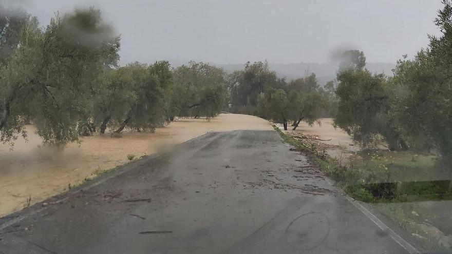 El temporal de lluvias mantiene cortadas varias carreteras en Málaga